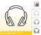 Dj Headphone simple black line vector icon