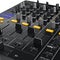 DJ mixer control panel, close view