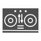 Dj mixer glyph icon, music and sound, turntable sign, vector graphics, a solid pattern on a white background.