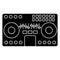 Dj mixer - mixing music - party - techno icon, vector illustration, black sign