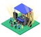 DJ Music Isometric Composition