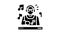 dj performing music glyph icon animation