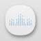DJ soundwave app icon. UI UX user interface. Audio, sound wave. Music rhythm. Disco, party logotype modern design. Sound