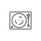 Dj turntable line icon