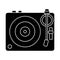 Dj vinyl - turntable icon, vector illustration, black sign on isolated background