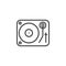 Dj vinyl turntable line icon, outline vector sign, linear pictogram isolated on white. logo illustration