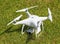 DJI Phantom 4 Pro drone standing on green grass