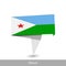 Djibouti Country flag. Folded ribbon banner flag