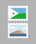 Djibouti flag and devils island on postages
