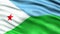 Djibouti Flag Seamless Loop. 3D animation.