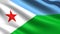 Djibouti flag, with waving fabric texture