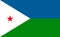 Djibouti national flag in exact proportions - Vector