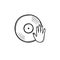 DJing and remixing hand drawn outline doodle icon.