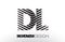 DL D L Lines Letter Design with Creative Elegant Zebra