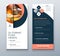 DL Flyer design. Coral business template for dl flyer. Layout with modern circle photo and abstract background. Creative