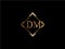 DM Initial diamond shape Gold color later Logo DesignX