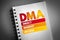 DMA - Direct Market Access acronym on notepad, business concept background