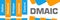 DMAIC - Define Measure Analyse Improve Control Orange Blue Abstract Shapes Horizontal