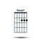 Dmaj7, Basic Guitar Chord Chart Icon Vector Template