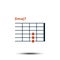 Dmaj7, Basic Guitar Chord Chart Icon Vector Template