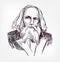 Dmitri Ivanovich Mendeleev vector sketch illustration portrait