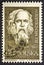 Dmitri Mendeleev portrait on post stamp