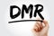 DMR - Direct Market Reseller acronym with marker, business concept background