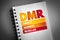 DMR - Direct Market Reseller acronym on notepad, business concept background
