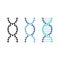 DNA abstract strand symbol set. Vector illustration.