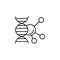 DNA, atom icon. Simple line, outline vector of gene modification icons for ui and ux, website or mobile application