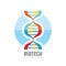 DNA BioTechnology - vector logo template concept illustration. Medical science creative symbol. Human biological genetic structure