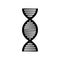 DNA black structure molecule, chromosome icon. Isolated vector in flat