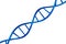 DNA chain blue color isolated on a white background, 3D render object