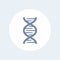 Dna chain icon over white, gene research, genetics
