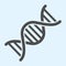 DNA chain solid icon. Genetic medicine and evolution symbol glyph style pictogram on white background. COVID-19 and