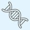 DNA chain thin line icon. Genetic medicine and evolution symbol outline style pictogram on white background. COVID-19