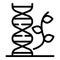 DNA chain and twig icon, outline style