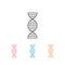 DNA or chromosome abstract strand symbol. Icon set. Vector
