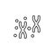 DNA, chromosome icon. Simple line, outline vector of gene modification icons for ui and ux, website or mobile application