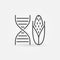 DNA with Corn vector concept icon in outline style