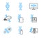 DNA data storage outline vector icons collection set