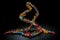 dna double helix, with complementary base pairs and sugar molecule