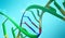 DNA Double Helix On Soft Blue Background. Medical Sciense, Gene