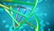 DNA Double Helix On Soft Blue Background. Medical Sciense, Gene