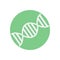 DNA flat icon. Round colorful button, Genome circular vector sign, logo illustration.