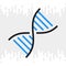 DNA, gene or genome icon. Simple color version on light gray background
