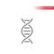 Dna, genetic code simple thin line vector icon.