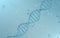 DNA genomes structure with division molecule, 3d rendering