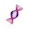 Dna helix icon, genetic medicine vector sign