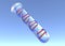 DNA helix inside a test tube, research and studies on genetic diseases.